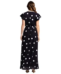 HotSquash London Women's Chiffon Wrap Top Maxi Dress