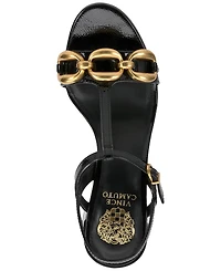 Vince Camuto Women's Chirie Chain T-Strap Block-Heel Sandals