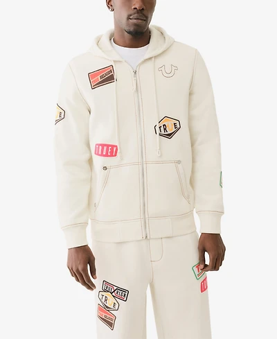 True Religion Men's Patch Big Full Zip Hoodie