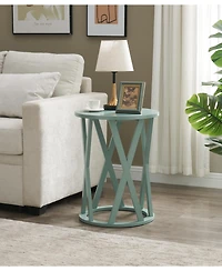 Kings Brand Furniture Emma Side End Table - Modern Round Farmhouse Accent for Living Room, Bedroom, Office
