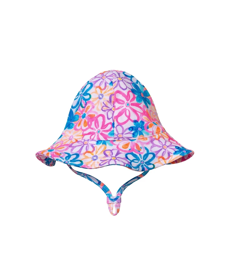 Andy & Evan Baby Girls Floral Print Rashguard w/Hat