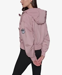 Karl Lagerfeld Paris Women's Logo Collar Bomber