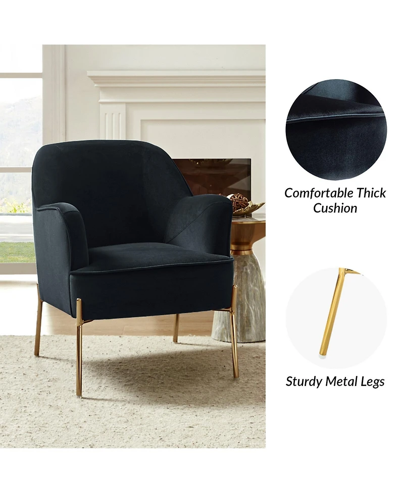 Barbara Wooden Arm Chair with Metal Legs