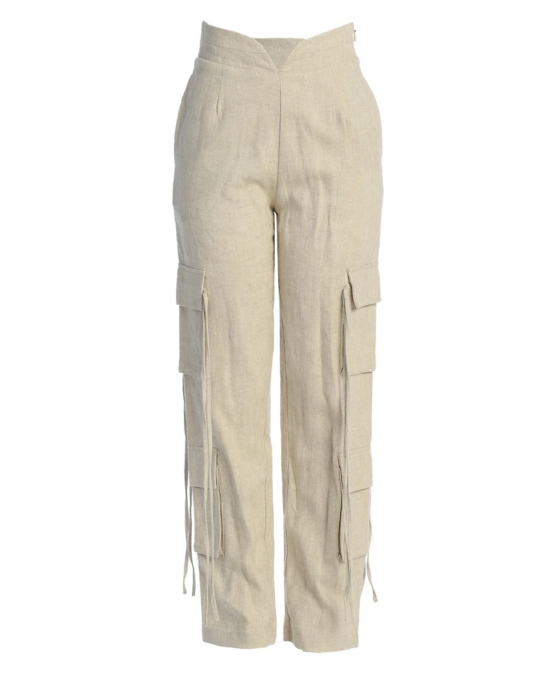 Jluxlabel Women's Better Half Linen Utility Pants