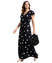HotSquash London Women's Chiffon Wrap Top Maxi Dress