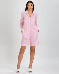 Pietro Brunelli Milano Women's Classic Fit Linen-Blend with Pockets Dafne Blouse
