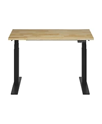 Flexispot E7-commercial 48 W Electric Adjustable Standing Desk, Rubber Wood Top, Black Base