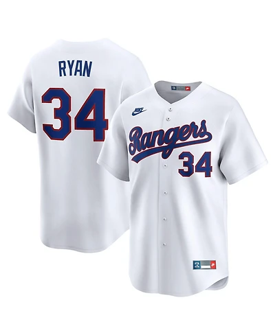 Nike Men's Nolan Ryan White Texas Rangers Throwback Cooperstown Collection Limited Jersey