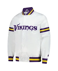 Starter Men's White Minnesota Vikings Scout Full-Snap Varsity Jacket