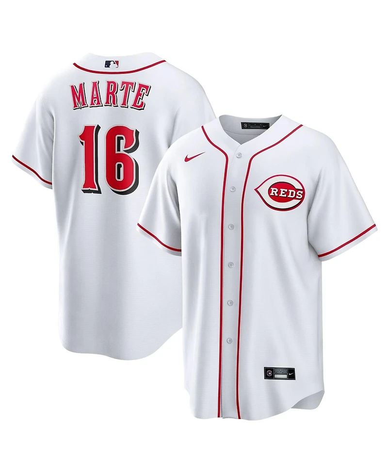 Nike Men's Noelvi Marte White Cincinnati Reds Home Replica Jersey