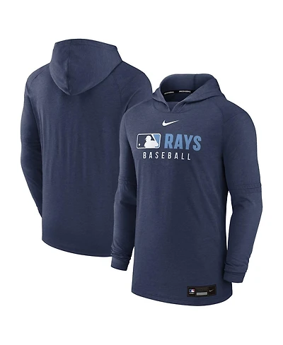 Nike Men's Heather Navy Tampa Bay Rays Authentic Collection Tri-Blend Performance Pullover Hoodie