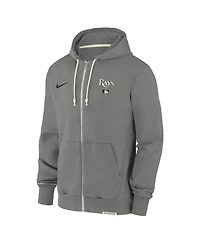Nike Men's Charcoal Tampa Bay Rays Authentic Collection Travel Performance Full-Zip Hoodie