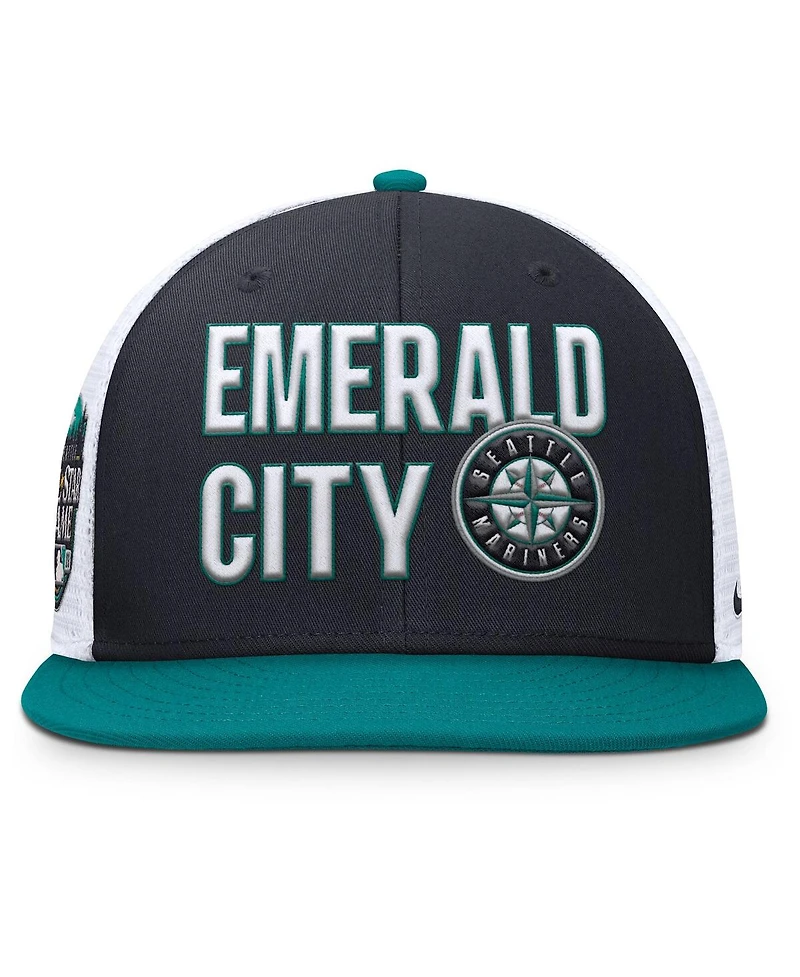 Nike Men's Navy/Aqua Seattle Mariners Pro Trucker Snapback Hat