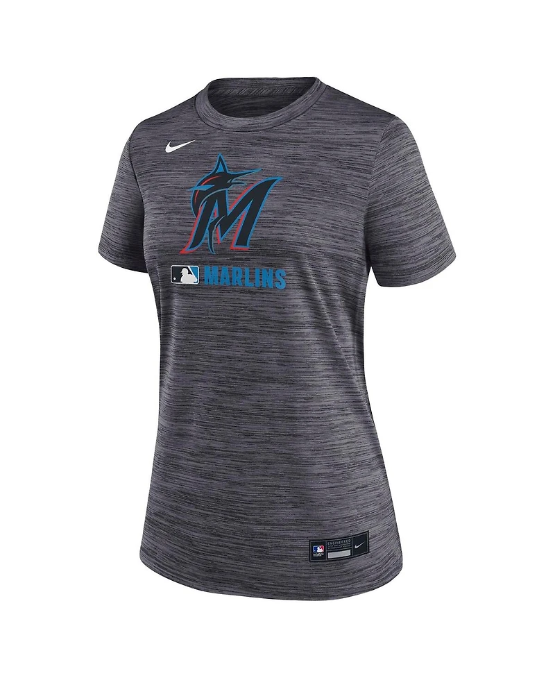 Nike Women's Black Miami Marlins Authentic Collection Velocity Performance T-Shirt