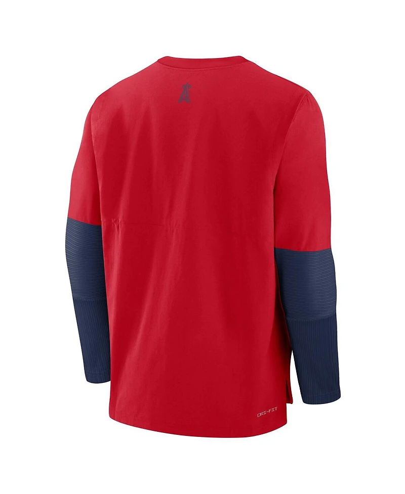 Nike Men's Red/Navy Los Angeles Angels Authentic Collection Player Lightweight Performance Long Sleeve Top