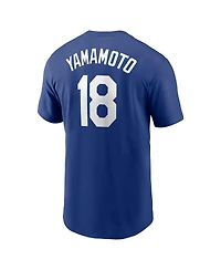 Nike Men's Yoshinobu Yamamoto Royal Los Angeles Dodgers Fuse Name Number T-Shirt