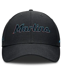 Nike Men's Black Miami Marlins Rise Gaberdine Adjustable Hat