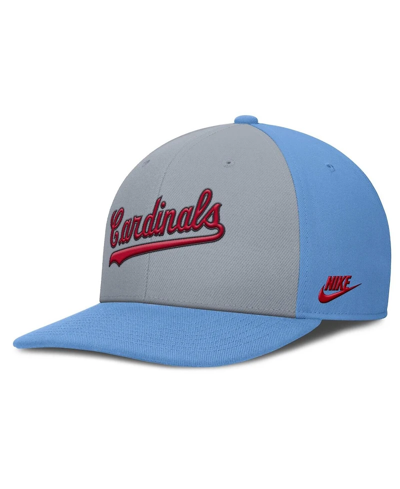 Nike Men's Gray/Light Blue St. Louis Cardinals Pro Performance Snapback Hat