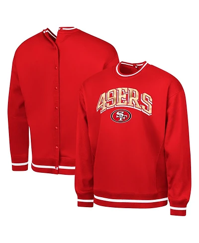 G-iii Sports by Carl Banks Men's Scarlet San Francisco 49ers Adaptive Blocker Fleece Pullover Sweatshirt
