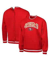 G-iii Sports by Carl Banks Men's Scarlet San Francisco 49ers Adaptive Blocker Fleece Pullover Sweatshirt