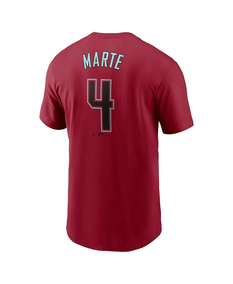Nike Men's Ketel Marte Red Arizona Diamondbacks Fuse Name Number T-Shirt
