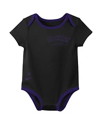 Nike Baby Boys and Girls Colorado Rockies Authentic Collection Bodysuit, Pack of 3