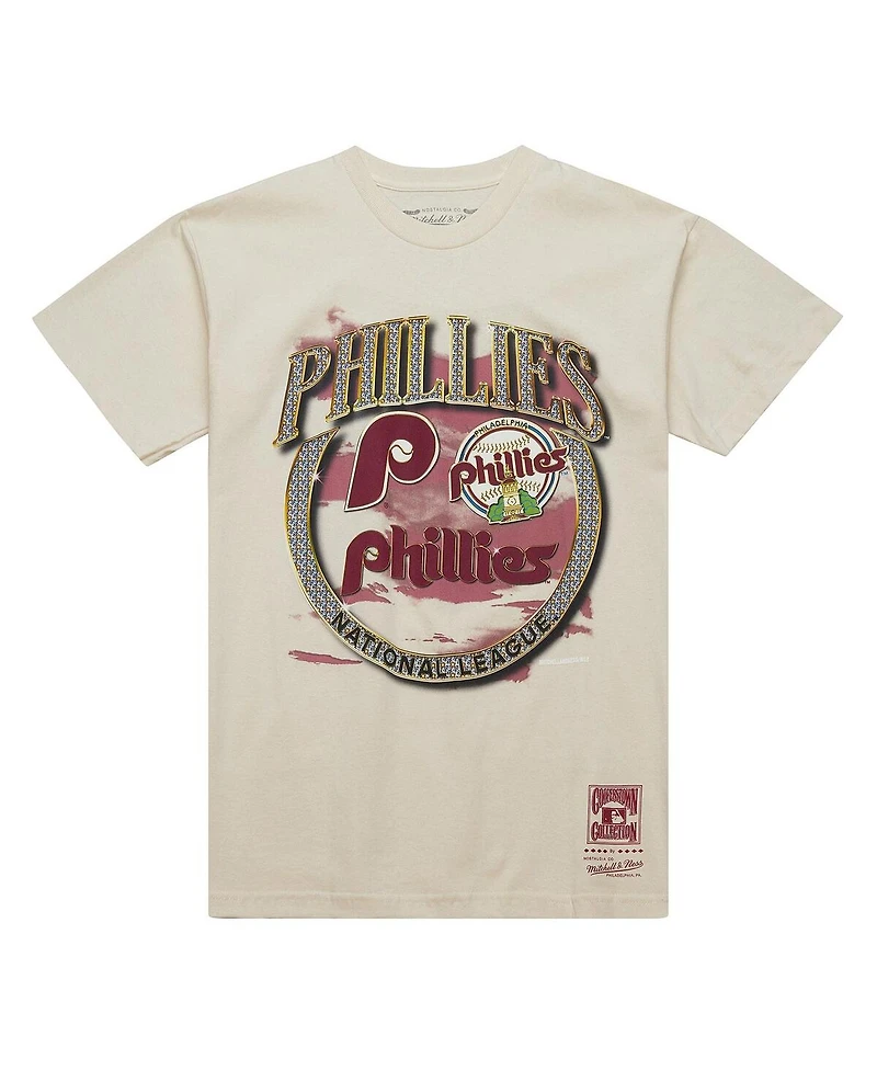 Mitchell & Ness Men's Cream Philadelphia Phillies Cooperstown Collection Crown Jewels T-Shirt