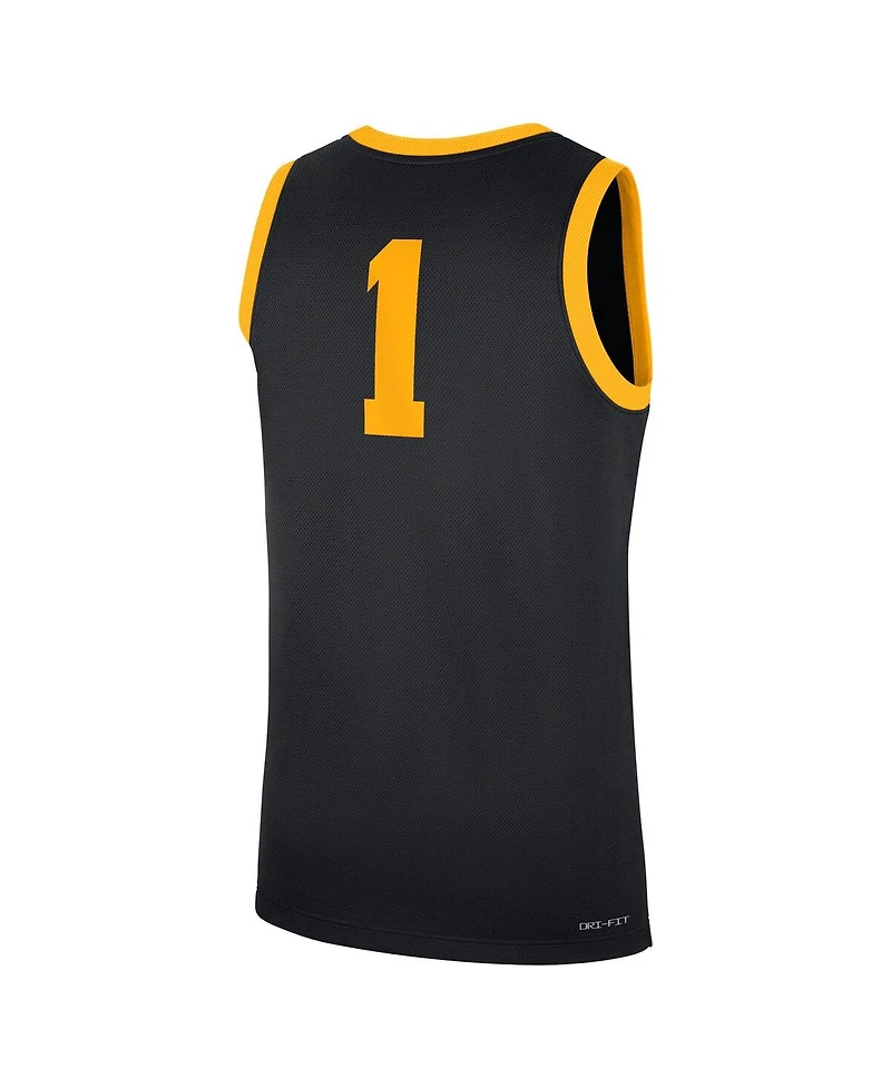 Nike Men's 1 Black Iowa Hawkeyes Road Replica Jersey