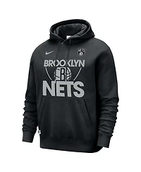 Nike Men's Black Brooklyn Nets Courtside Club Pullover Hoodie