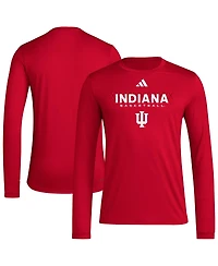 Adidas Men's Crimson Indiana Hoosiers Locker On-Court the Fade Long Sleeve T-Shirt