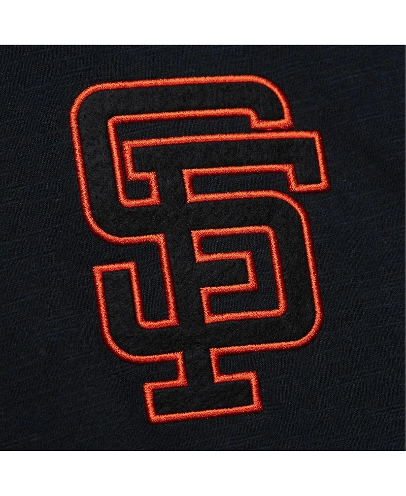 Mitchell & Ness Men's Black San Francisco Giants Cooperstown Collection Legendary Raglan Slub Henley 3/4-Sleeve T-Shirt