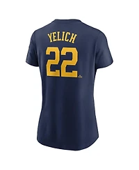 Nike Women's Christian Yelich Navy Milwaukee Brewers Fuse Name Number T-Shirt