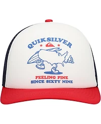 Quiksilver Men's White/Red Coop Trucker Adjustable Hat