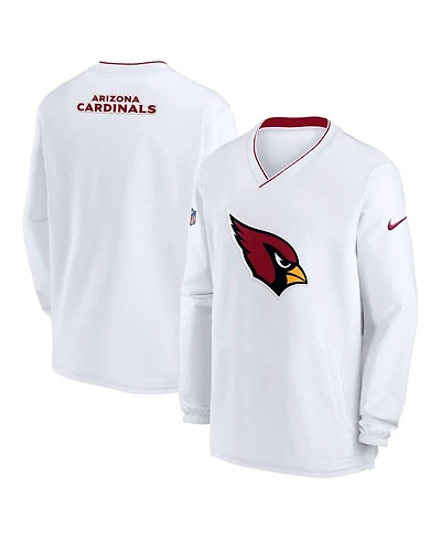 Nike Men's White Arizona Cardinals 2023/24 Sideline Repel V-Neck Long Sleeve Pullover Windshirt