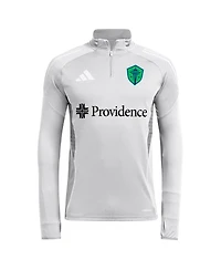 Adidas Men's Silver Seattle Sounders Fc 2025 Quarter-Zip Long Sleeve Training Top