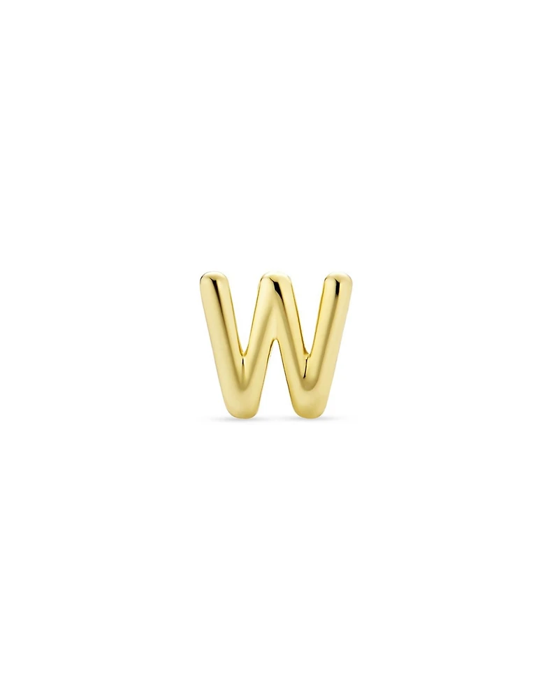 Bling Jewelry Tiny Initial Letter Stud Earring in Real 14K Yellow Gold Screw Back