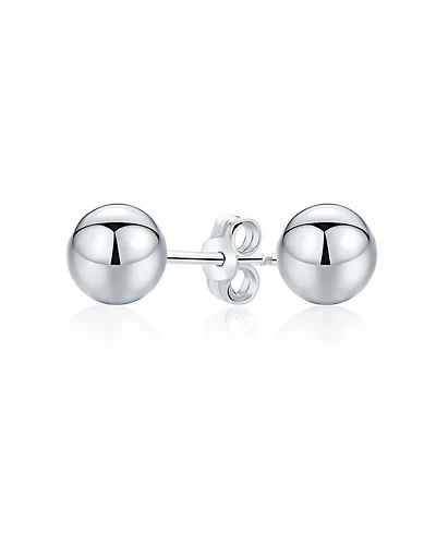 Bling Jewelry Minimalist Plain Simple Round Bead Ball Tragus Cartilage Stud Earrings Shiny Polish .925 Sterling Silver
