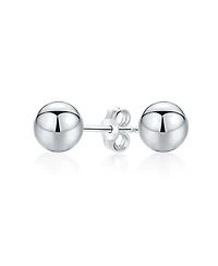 Bling Jewelry Minimalist Plain Simple Round Bead Ball Tragus Cartilage Stud Earrings Shiny Polish .925 Sterling Silver