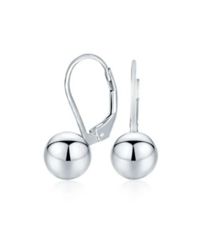 Bling Jewelry Classic Simple Basic Lever Back Round Bead Ball Drop Earrings .925 Sterling Silver