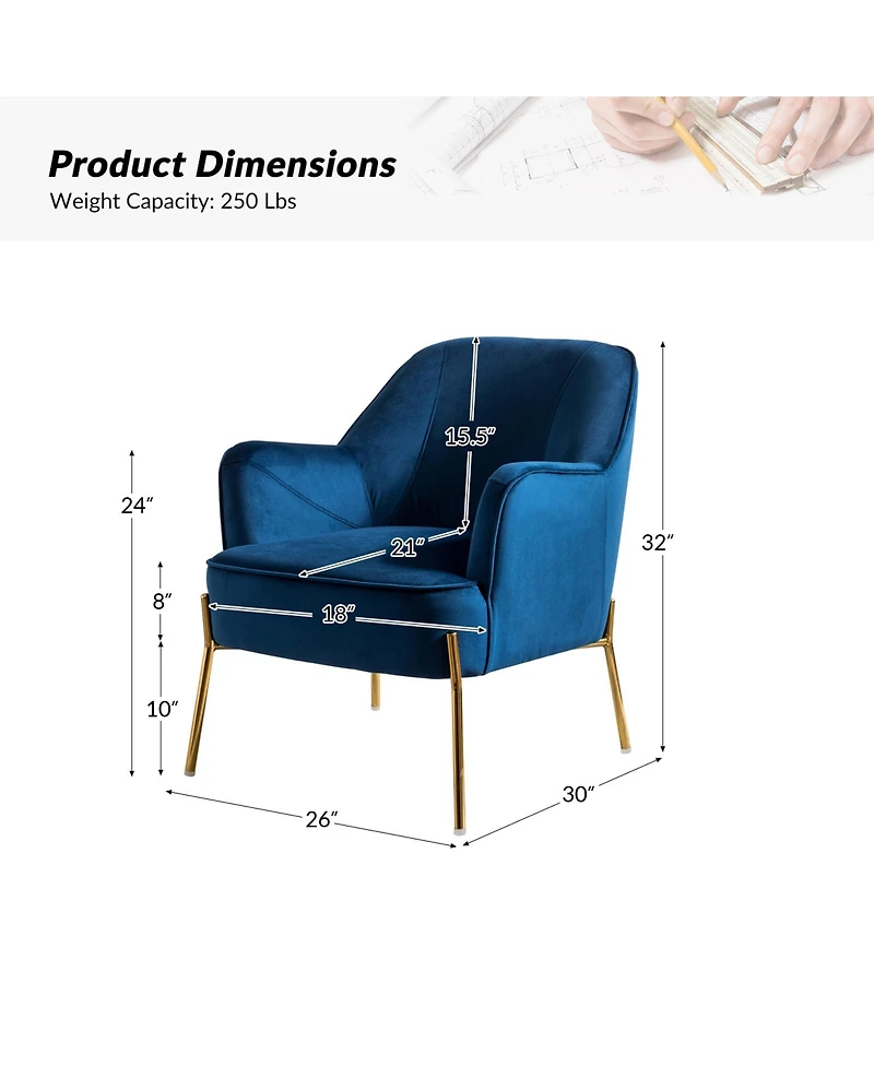 Barbara Wooden Arm Chair with Metal Legs