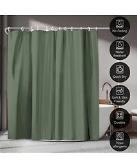 Americanflat 71x74 Solid Green Shower Curtain - Water Resistant - Polyester Fabric