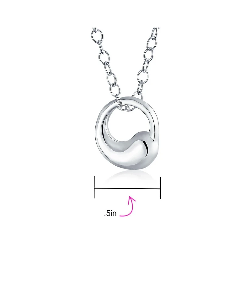 Bling Jewelry Modern Swirl Geometric Karama Circle Pendant Necklace in Sterling Silver