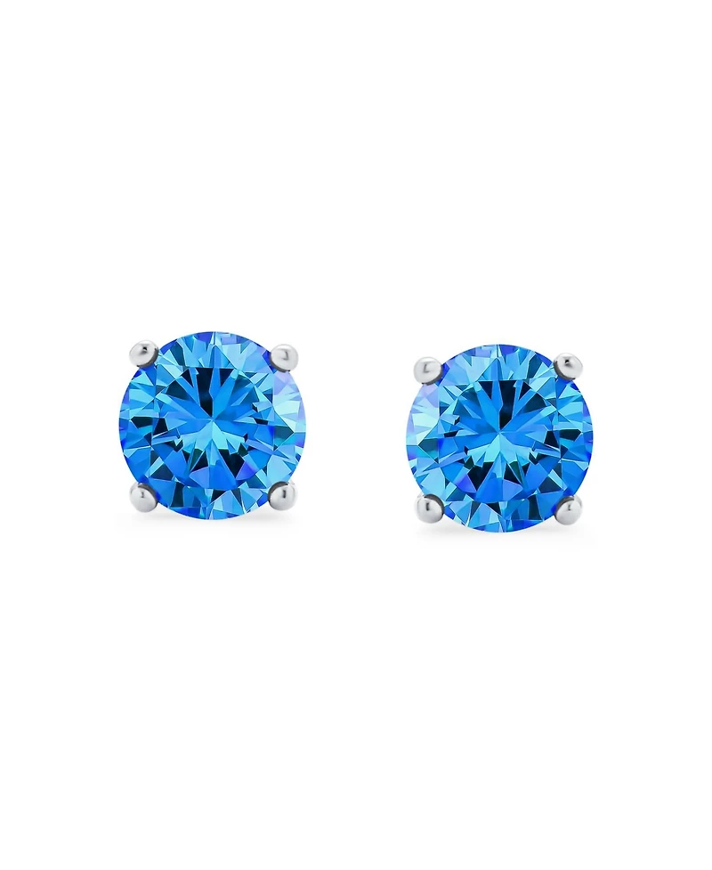 Bling Jewelry 1CTW Round Cubic Zirconia Solitaire Cz Stud Earrings .925 Sterling Silver 7MM