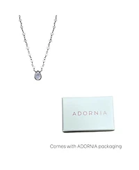 Adornia Fine Labradorite Rosary with Pear Center Stone Necklace black rhodium .925 sterling silver