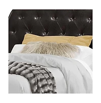 Tufted Upholstered Faux Leather Bed Frame with Padded Headboard