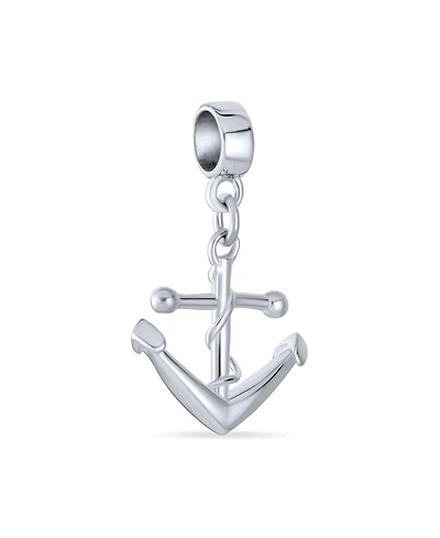 Bling Jewelry Nautical Boat Anchor Vacation Travel Dangle Charm Bead .925 Sterling Silver