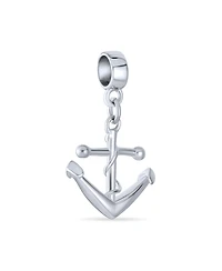 Bling Jewelry Nautical Boat Anchor Vacation Travel Dangle Charm Bead .925 Sterling Silver
