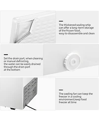 Cowsar 1.8 Cubic Feet Chest Freezer with Removable Basket Free Standing Top Open Door Compact Freezer with Adjustable Temperature for Home/Kitchen/Off
