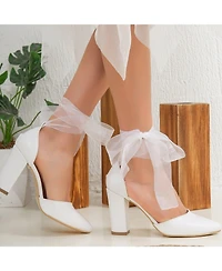 Gisele High Block Heels with Ribbon