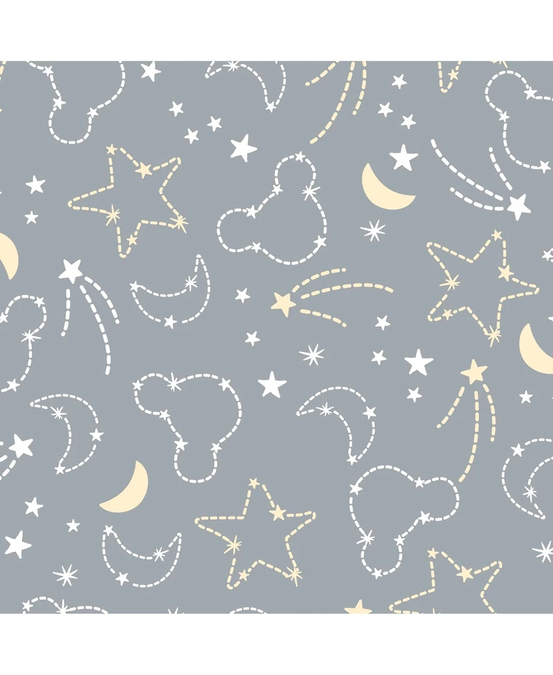 Lambs & Ivy Baby Disney Mickey Mouse Gray/Yellow Celestial Fitted Crib Sheet by